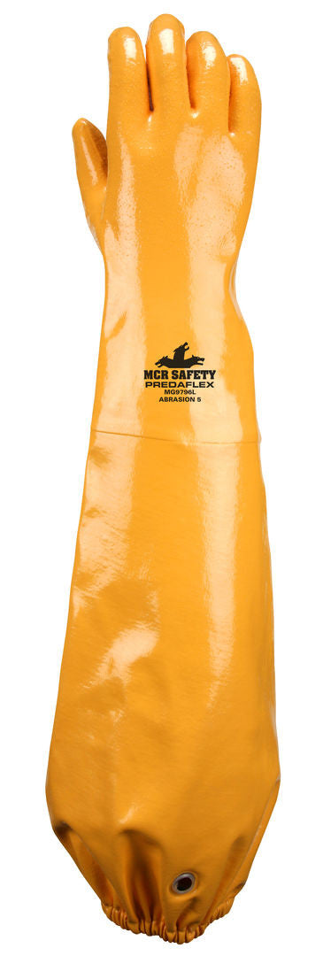 PredaFlex Shoulder Length Nitrile Glove, Sandy Finish, Cotton Interlock Liner