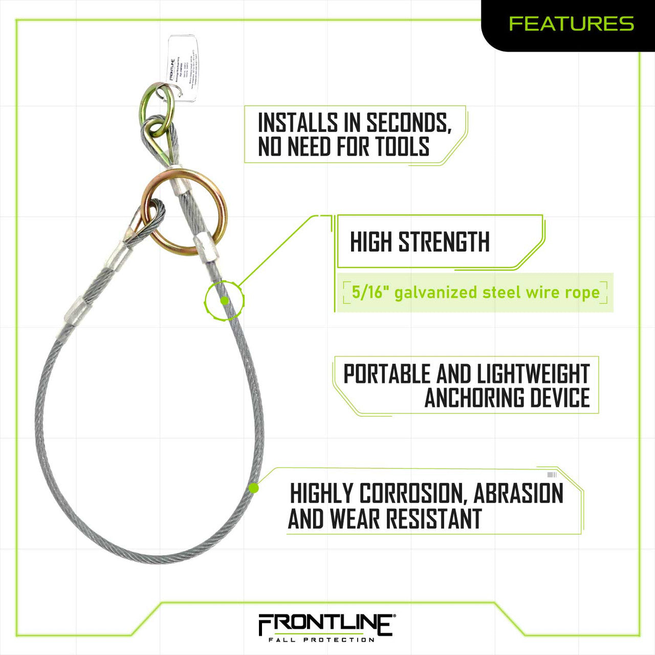 Frontline MPW Wire Rope Choker Anchor