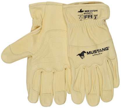 Mustang HiDex Grain Goatskin Driver Gloves, FR Arc Rated, Double Palm, Kevlar Sewn