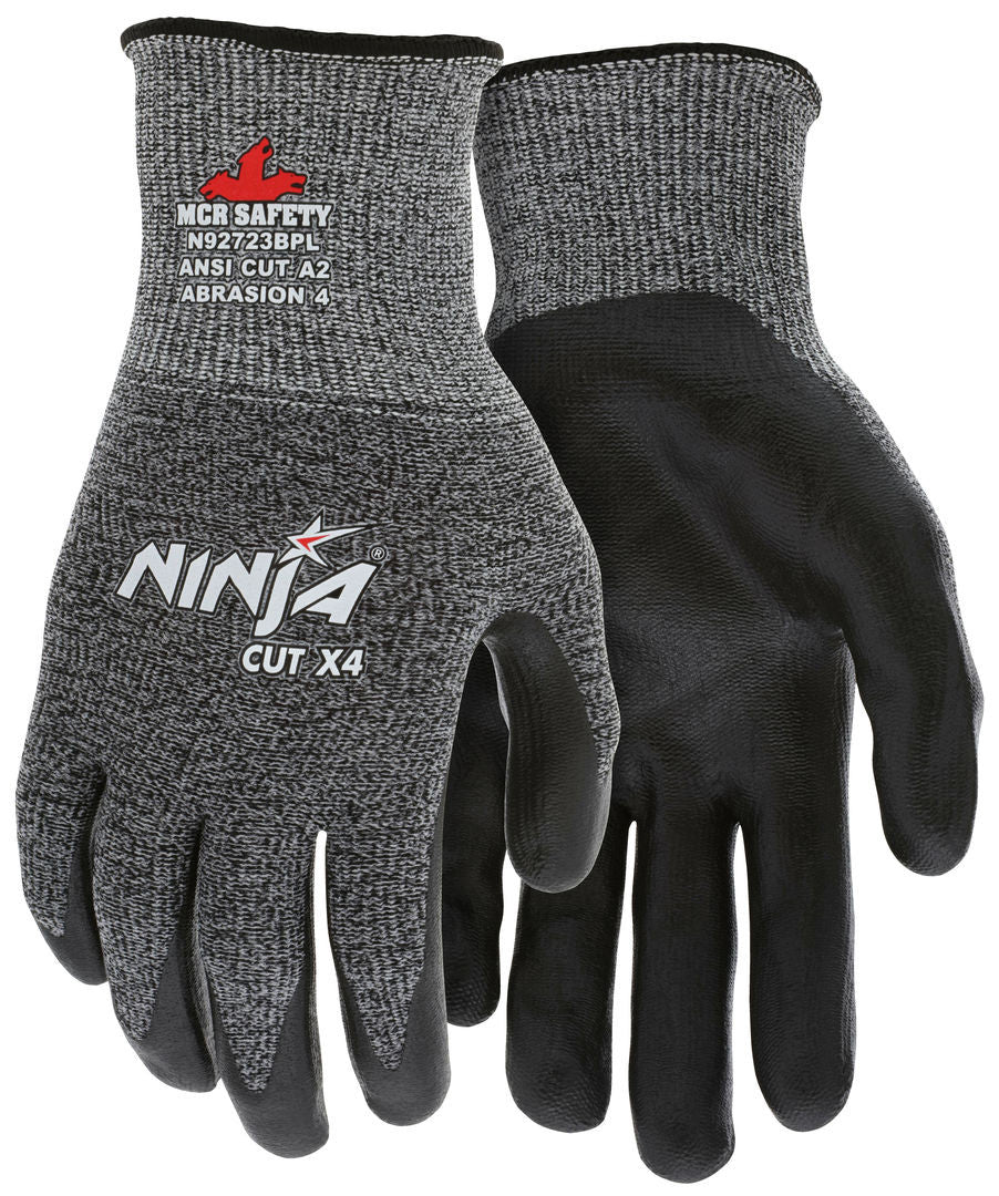 Ninja X4 Cut-Resistant Gloves, 13-Gauge HPPE, Bi-Polymer Coated Palm