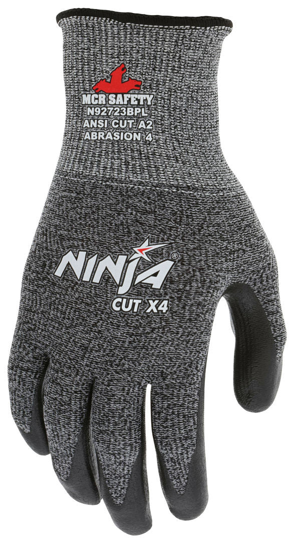 Ninja X4 Cut-Resistant Gloves, 13-Gauge HPPE, Bi-Polymer Coated Palm