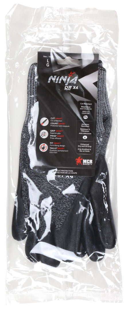 Ninja X4 Cut-Resistant Gloves, 13-Gauge HPPE, Bi-Polymer Coated Palm
