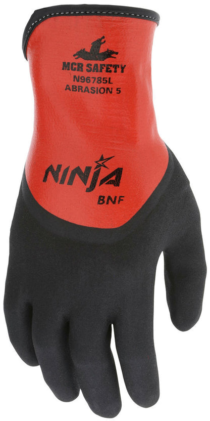 Ninja BNF Coated Work Gloves, 18G Nylon/Spandex, Breathable Nitrile Foam, Full Coat