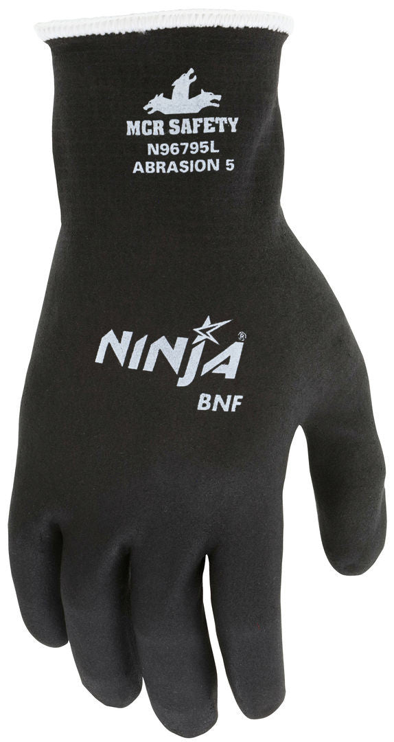 Ninja BNF Work Gloves, 15 Gauge Nylon/Spandex, Full Nitrile Foam Coat