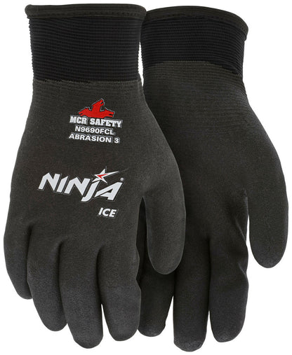 Ninja Ice Insulated Work Gloves, 15-Gauge Nylon, HPT Full Coat, A3 Cut