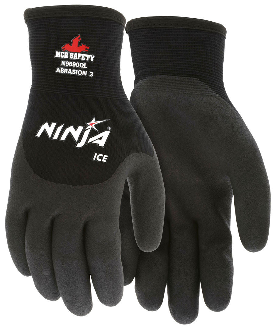Ninja Ice Insulated Work Gloves, 15-Gauge Nylon, HPT 3/4 Dip, Acrylic Terry Lined
