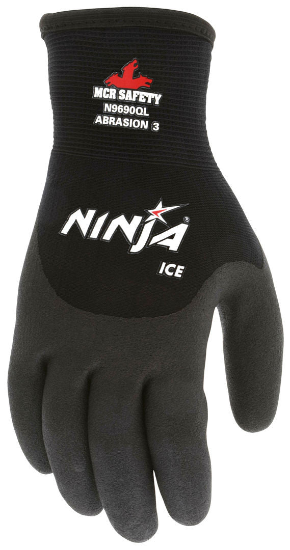 Ninja Ice Insulated Work Gloves, 15-Gauge Nylon, HPT 3/4 Dip, Acrylic Terry Lined