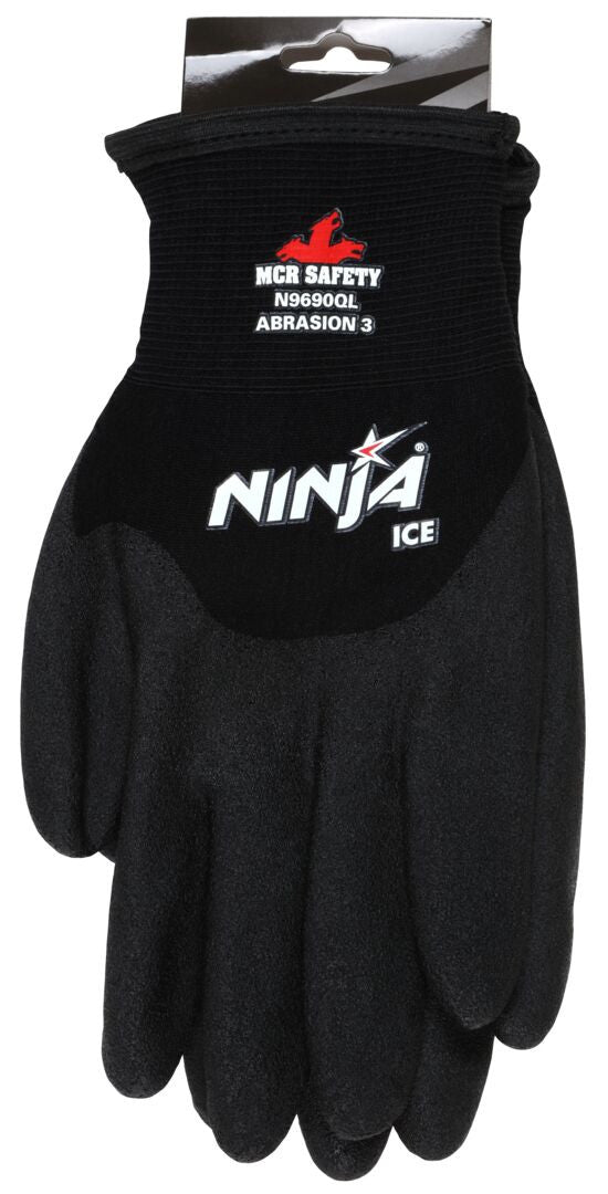 Ninja Ice Insulated Work Gloves, 15-Gauge Nylon, HPT 3/4 Dip, Acrylic Terry Lined