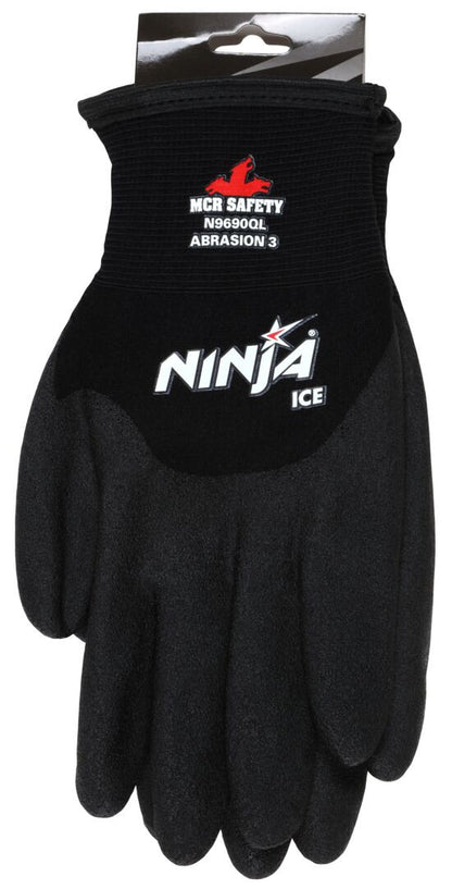 Ninja Ice Insulated Work Gloves, 15-Gauge Nylon, HPT 3/4 Dip, Acrylic Terry Lined