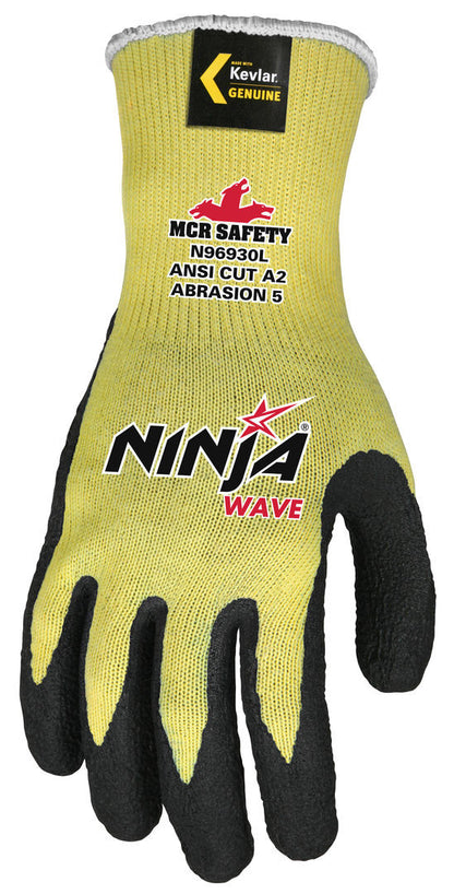 CutPro Ninja Wave Cut-Resistant Gloves, 10-Gauge Kevlar Shell, Nitrile Wave Coated Palm