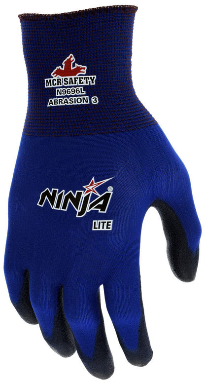 Ninja Lite Work Gloves, 18-Gauge Nylon, Polyurethane Palm Coating