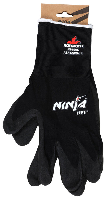 Ninja HPT Work Gloves, 15 Gauge Nylon Shell, PVC Foam Coated Palm