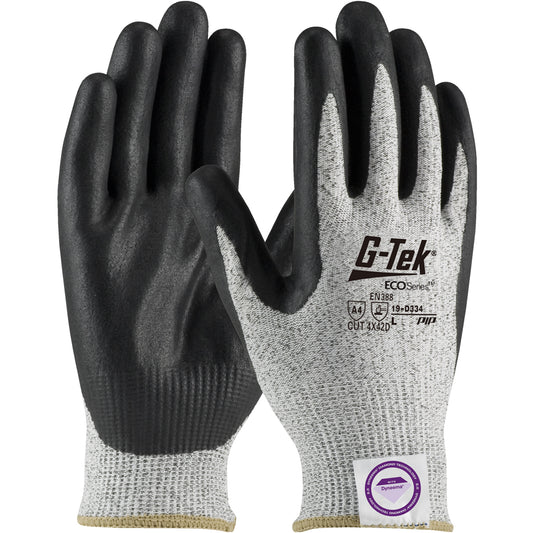 G-Tek® ECO Series™: Seamless Knit Dyneema® Phoenix Blended Glove with Nitrile Coated Foam Grip on Palm & Fingers
