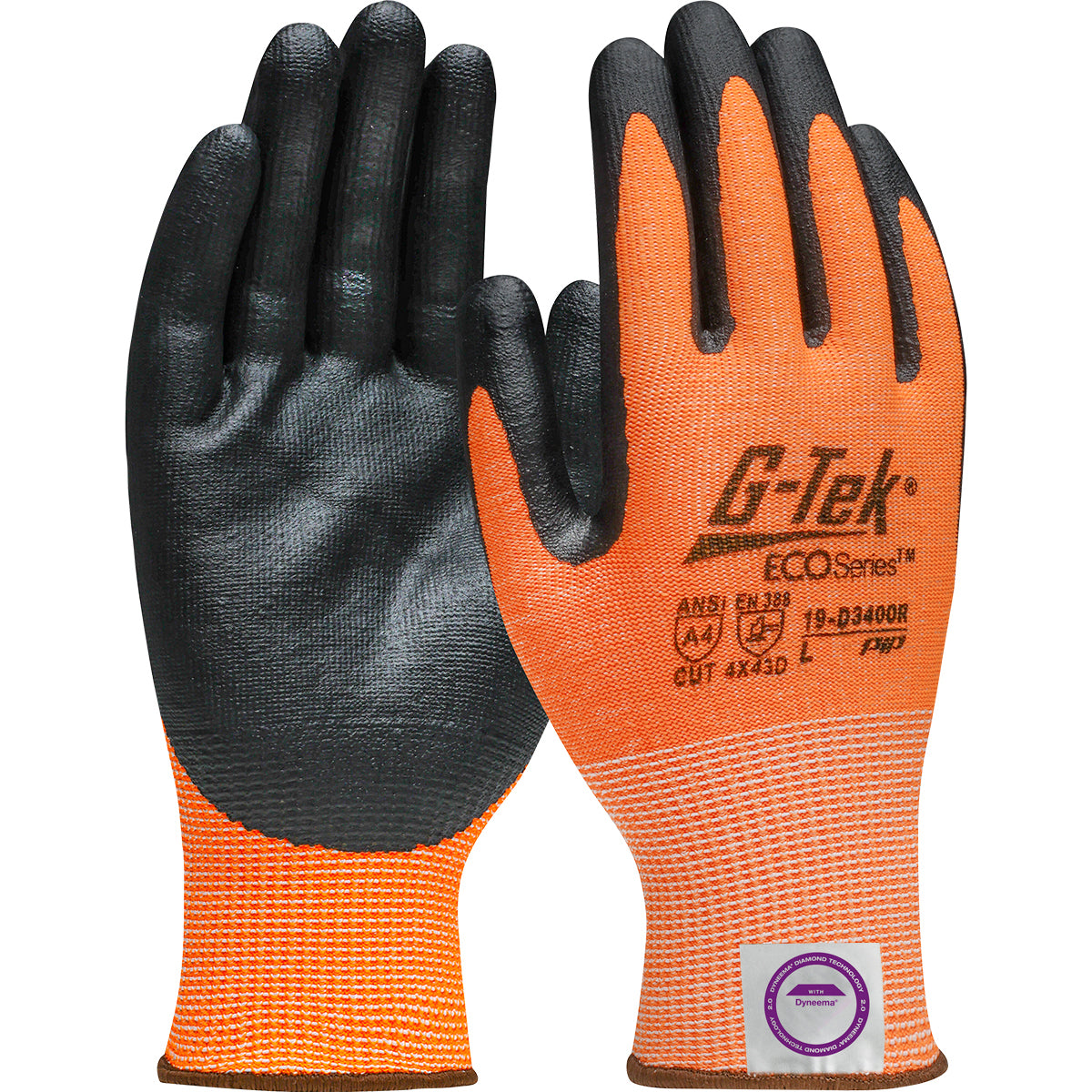 G-Tek® ECO Series™: Hi-Vis Seamless Knit Dyneema® Diamond 2.0 Blended Glove