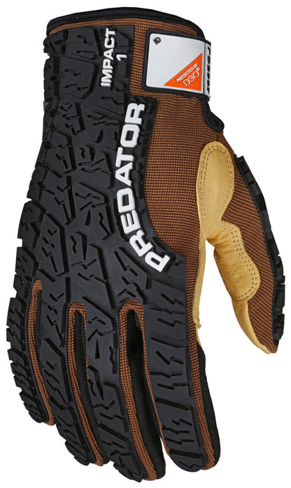 Predator Mechanics Gloves, Goatskin, D3O Foam Palm, TPR Impact Back