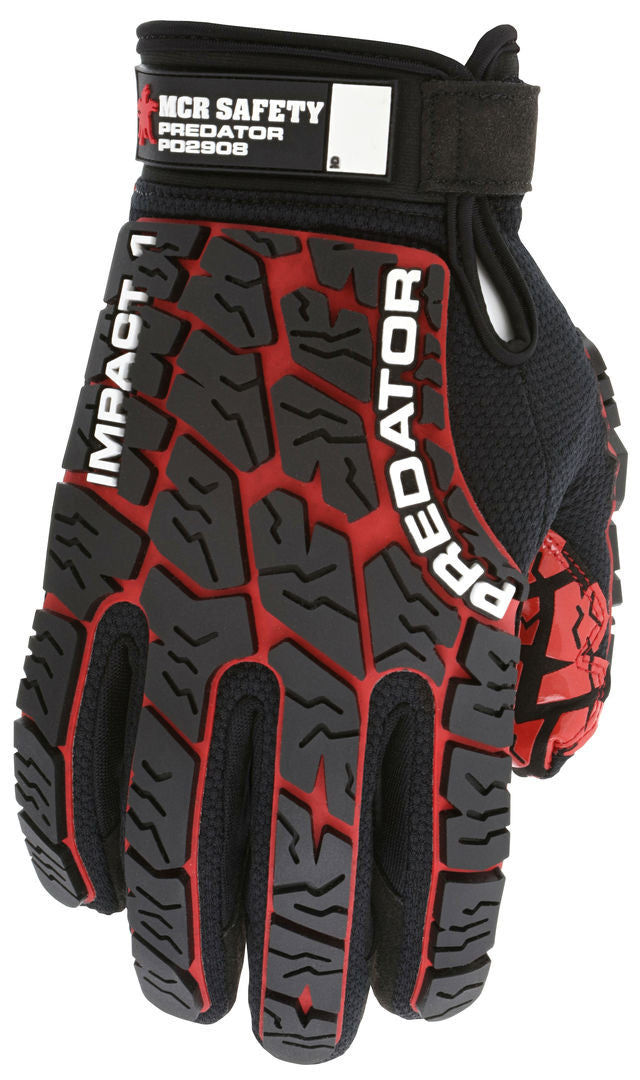 Predator Mechanics Gloves, Tire Tread TPR Impact Protection, Synthetic Leather Palm