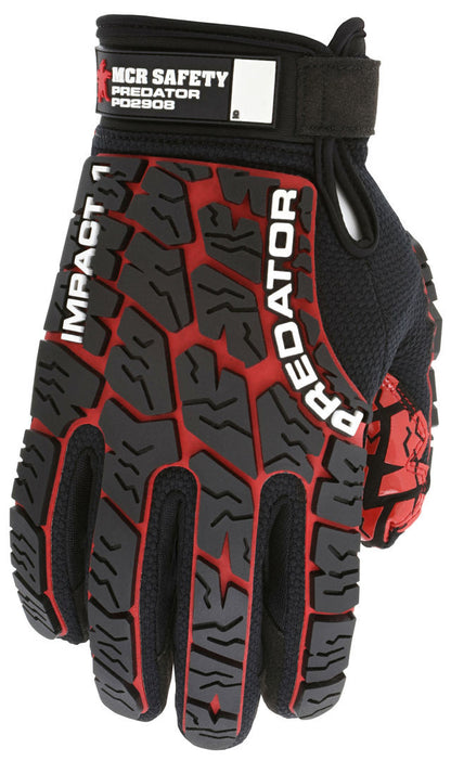 Predator Mechanics Gloves, Tire Tread TPR Impact Protection, Synthetic Leather Palm
