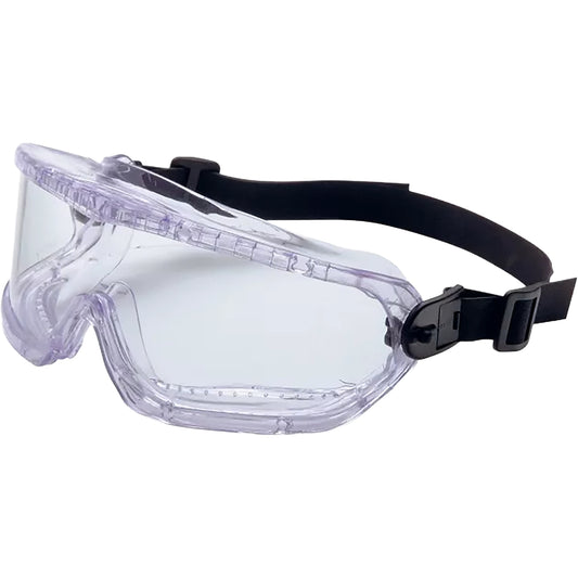 Uvex 11250810 – Indirect Vent OTG Chemical Splash Goggle with Clear Body, Clear Lens and Anti-Fog Coating - Elastic Headband
