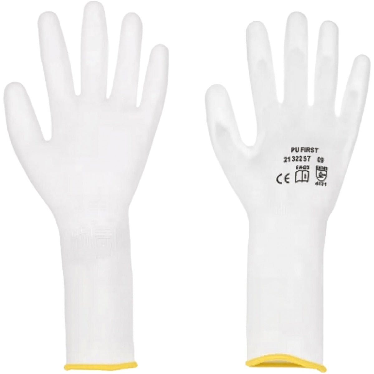 G-Tek 2132257 – Seamless Knit Nylon Blend Glove with Polyurethane Coated Flat Grip on Palm & Fingers - Long Cuff