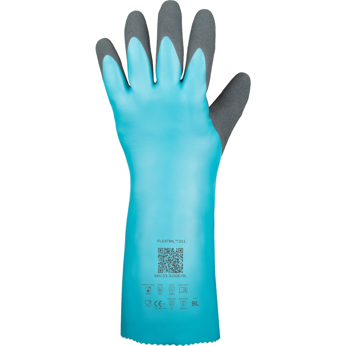 Assurance 33-3150E – Supported Nitrile, Nylon Blended Liner with MicroFoam Grip - 53 Mil