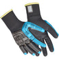 Boss 44-4438BL – Seamless Knit HPPE Blended Glove with Impact Protection and Double-Dipped Nitrile Coating on Full Hand