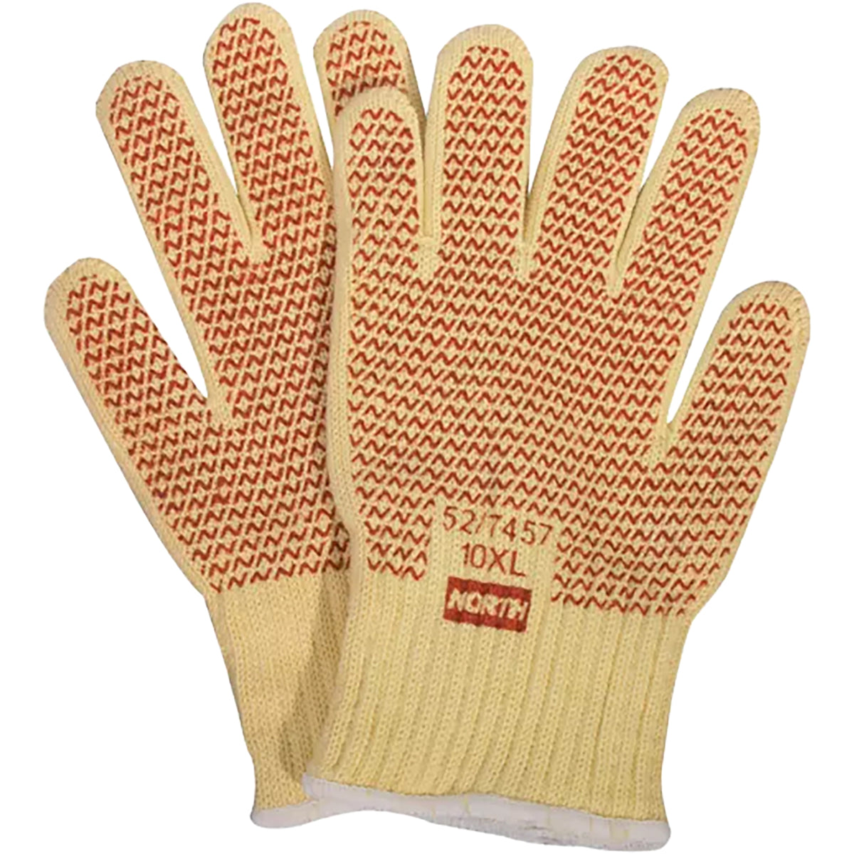 North 52/7457 – Kevlar® / Cotton Seamless Knit Hot Mill Glove with Cotton/Poly Liner and Double-Sided Nitrile Coating
