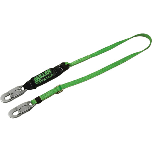 PIP Miller 910TWLS-Z7 Single Leg Adjustable Lanyard with SofStop® Energy Absorber Pack and Locking Snap Hooks