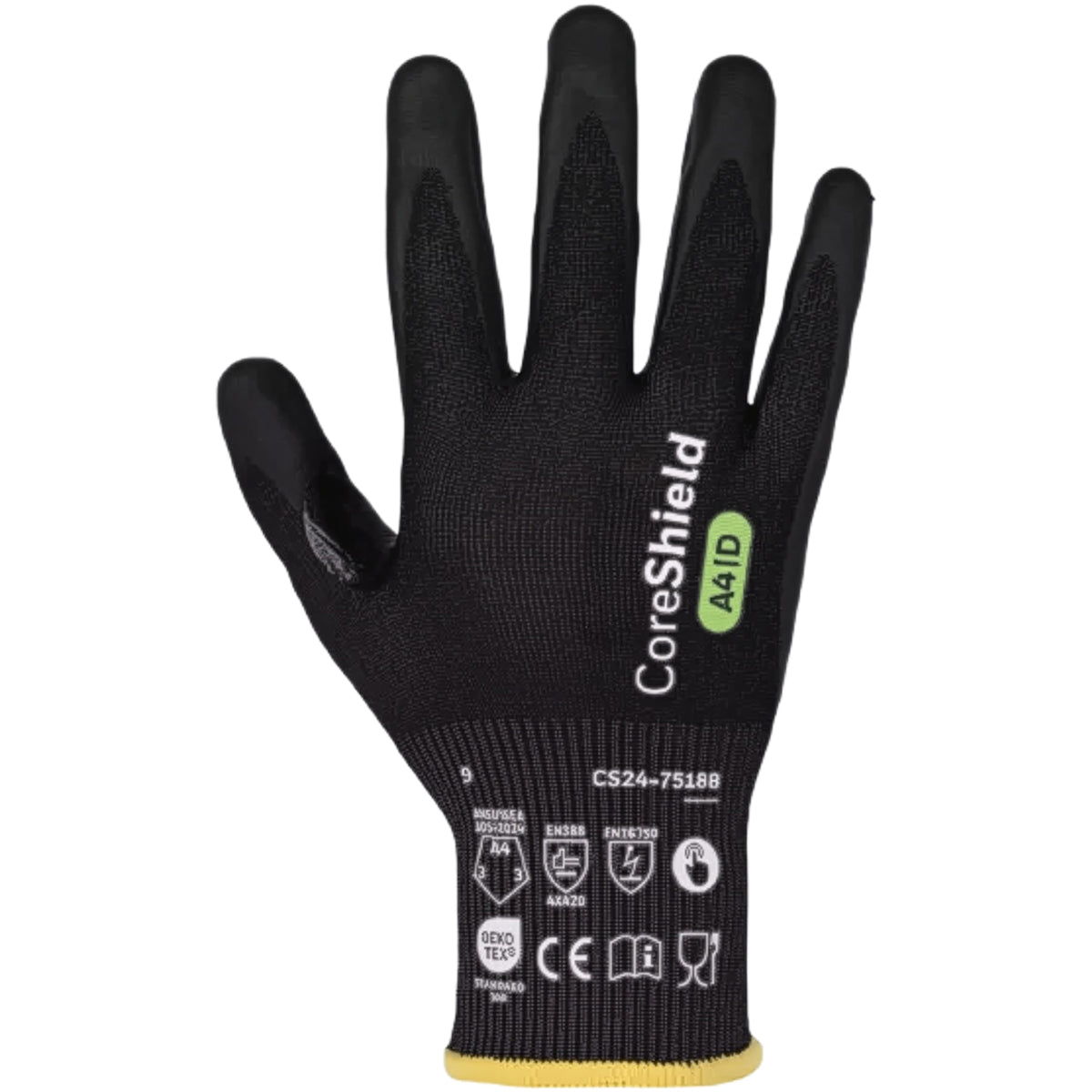 G-Tek CS24-7518B – Seamless Knit A4 Engineered Yarn Glove with Foam Nitrile Coated Grip on Palm & Fingers - Touchscreen - ESD Safe
