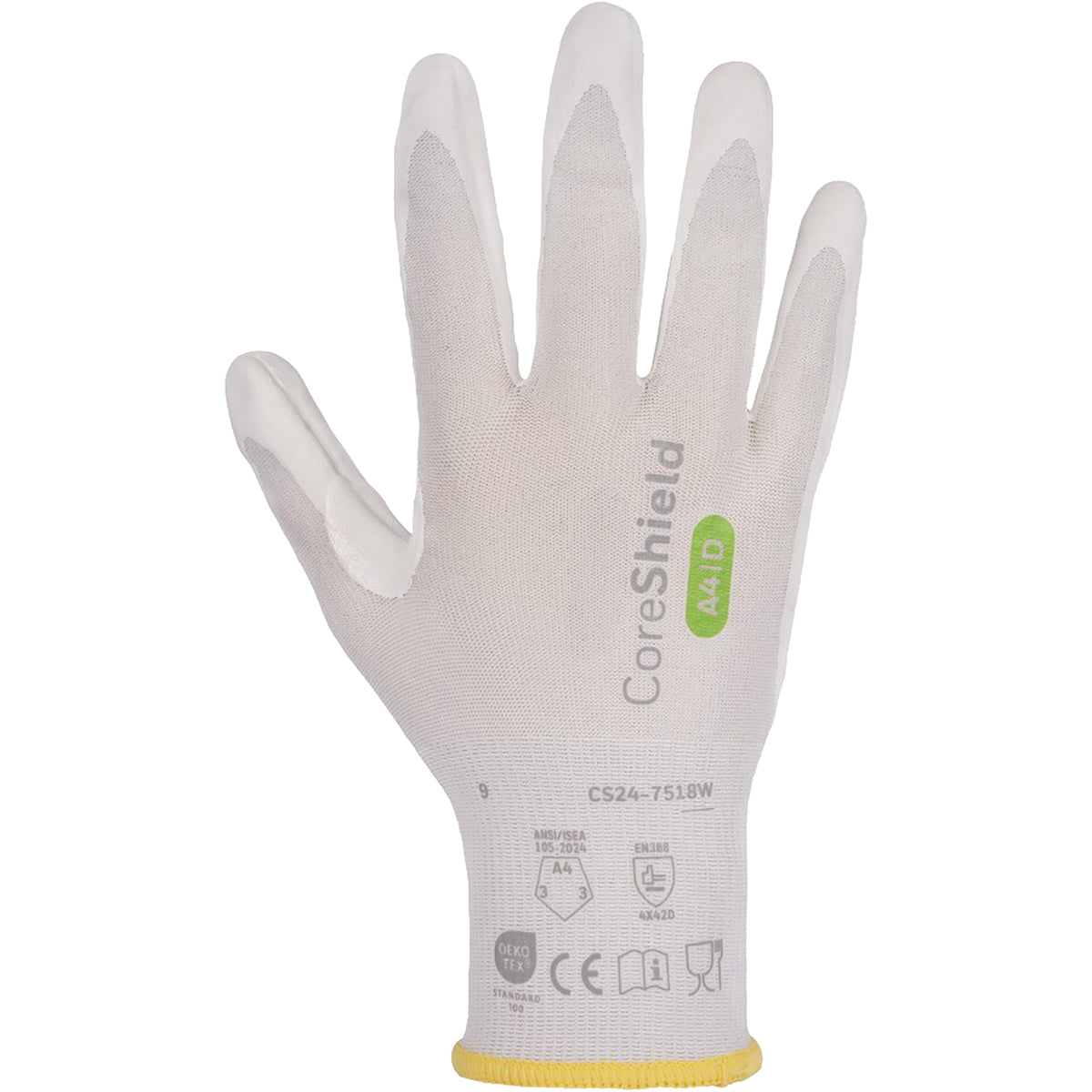 G-Tek CS24-7518W – Seamless Knit A4 Engineered Yarn Glove with Foam Nitrile Coated Grip on Palm & Fingers - Touchscreen - ESD Safe