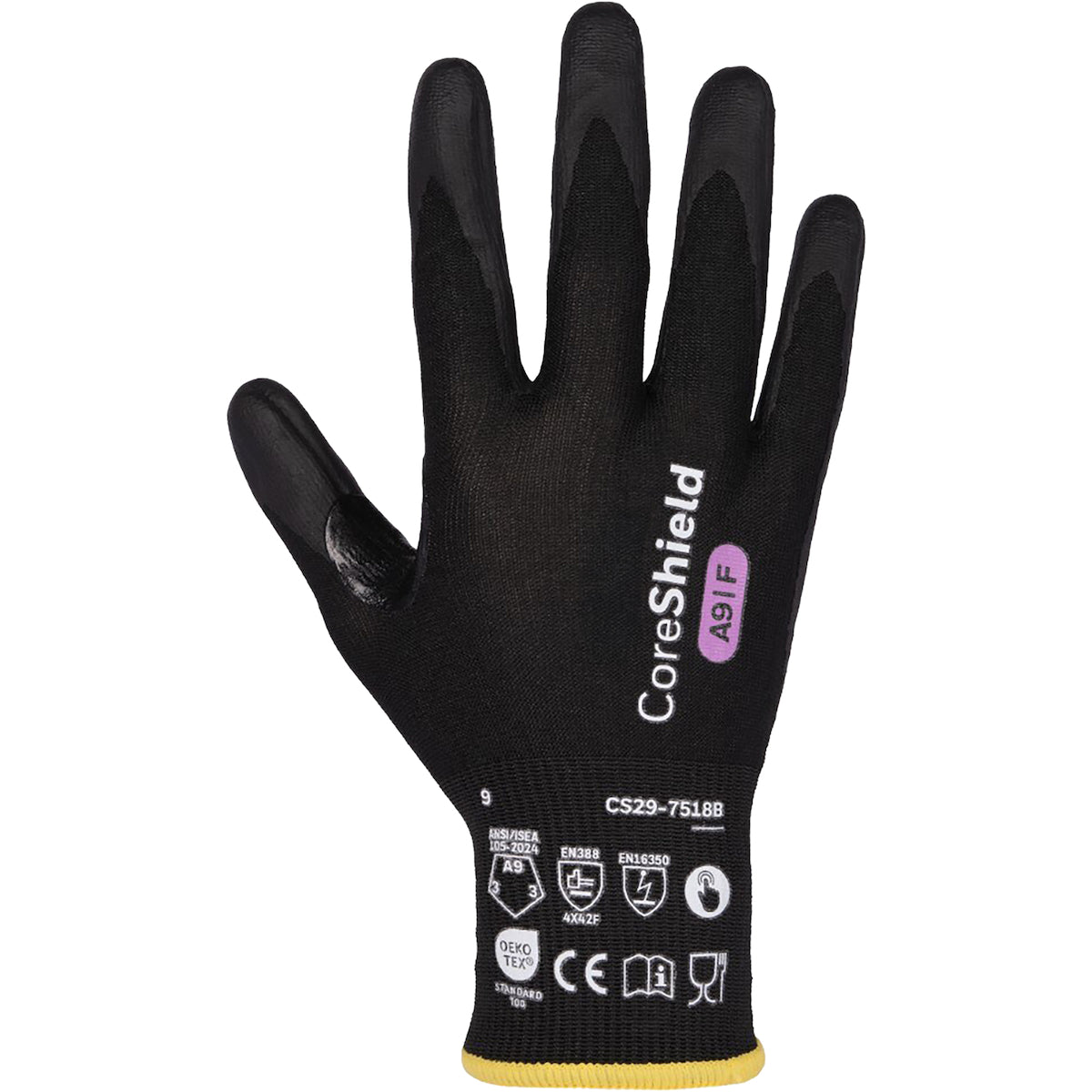 G-Tek CS29-7518B – Seamless Knit A9 Engineered Yarn Glove with Nitrile Foam Coated Grip on Palm & Fingers - Touchscreen - ESD Safe