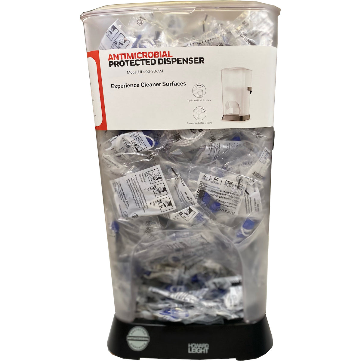 Howard Leight HL400-DPAS-30W-AM – Prefilled AirSoft® Antimicrobial-Protected Dispenser - AS-30W