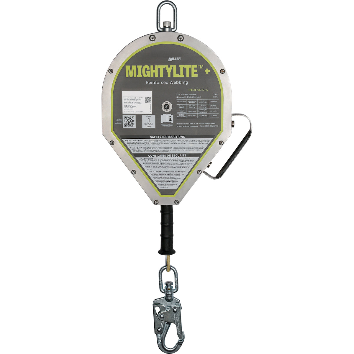 Miller MML-OHK1-02 – Self-Retracting Lifeline with Technora® rope lifeline
