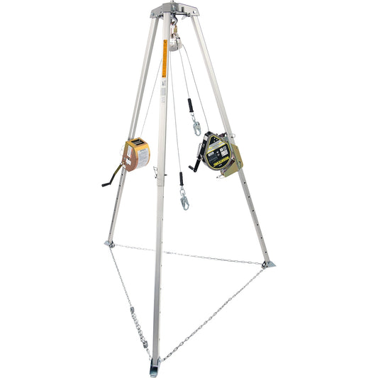 PIP Miller MME-SKN1-01 Rescue Self-Retracting DeviceKit with Stainless Steel Cable, Tripod Bracket, Pulley/Carabiner, 7' Tripod and 60' Manhandler