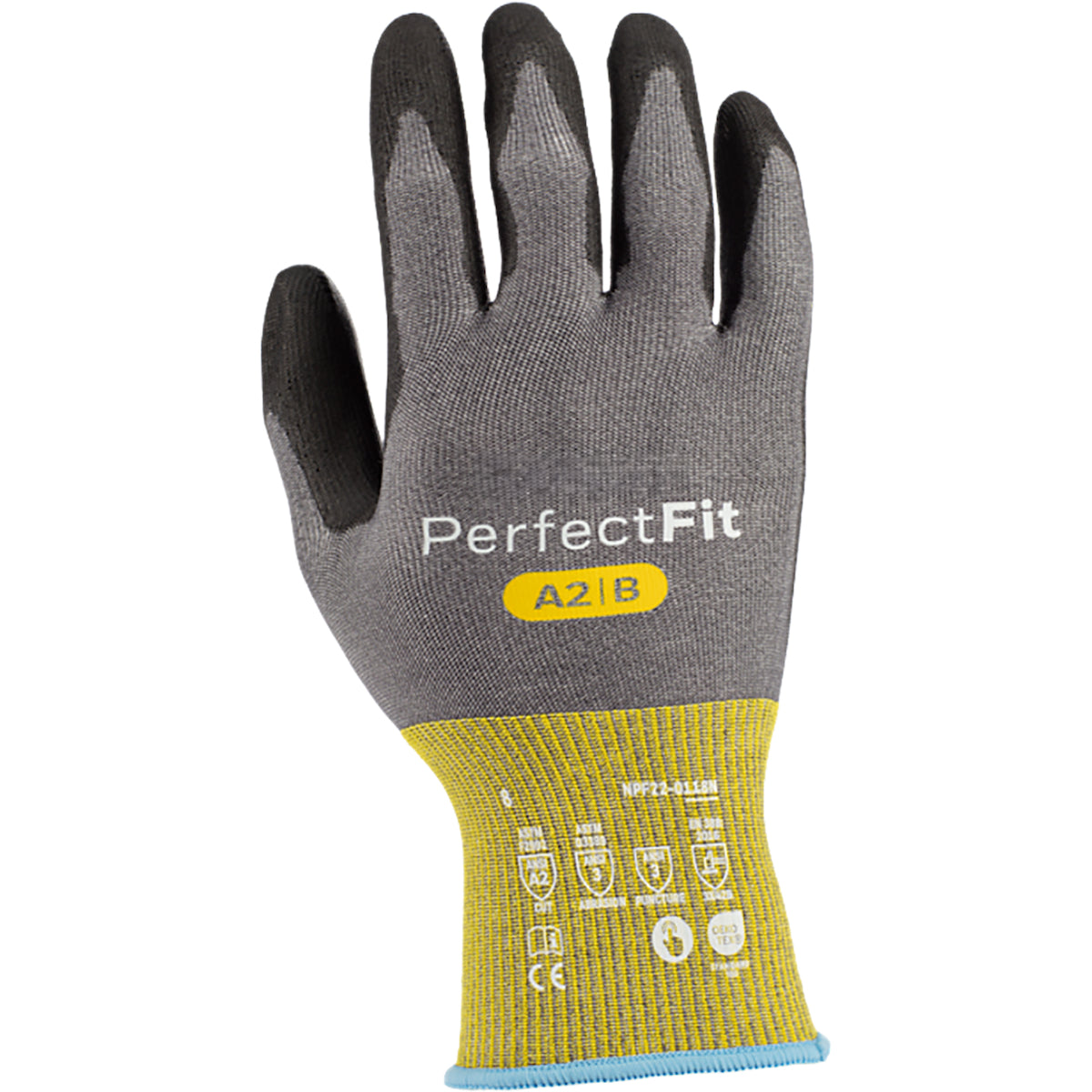 G-Tek NPF22-0118N – Seamless Knit A2 Engineered Yarn Glove with Polyurethane Coated Grip on Palm & Fingers - Touchscreen - ESD Safe