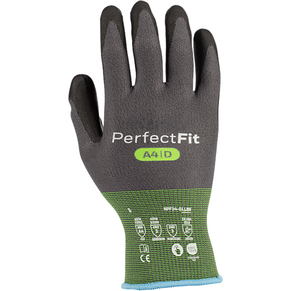 G-Tek NPF24-0118N – Seamless Knit A4 Engineered Yarn Glove with Polyurethane Coated Grip on Palm & Fingers - Touchscreen - ESD Safe