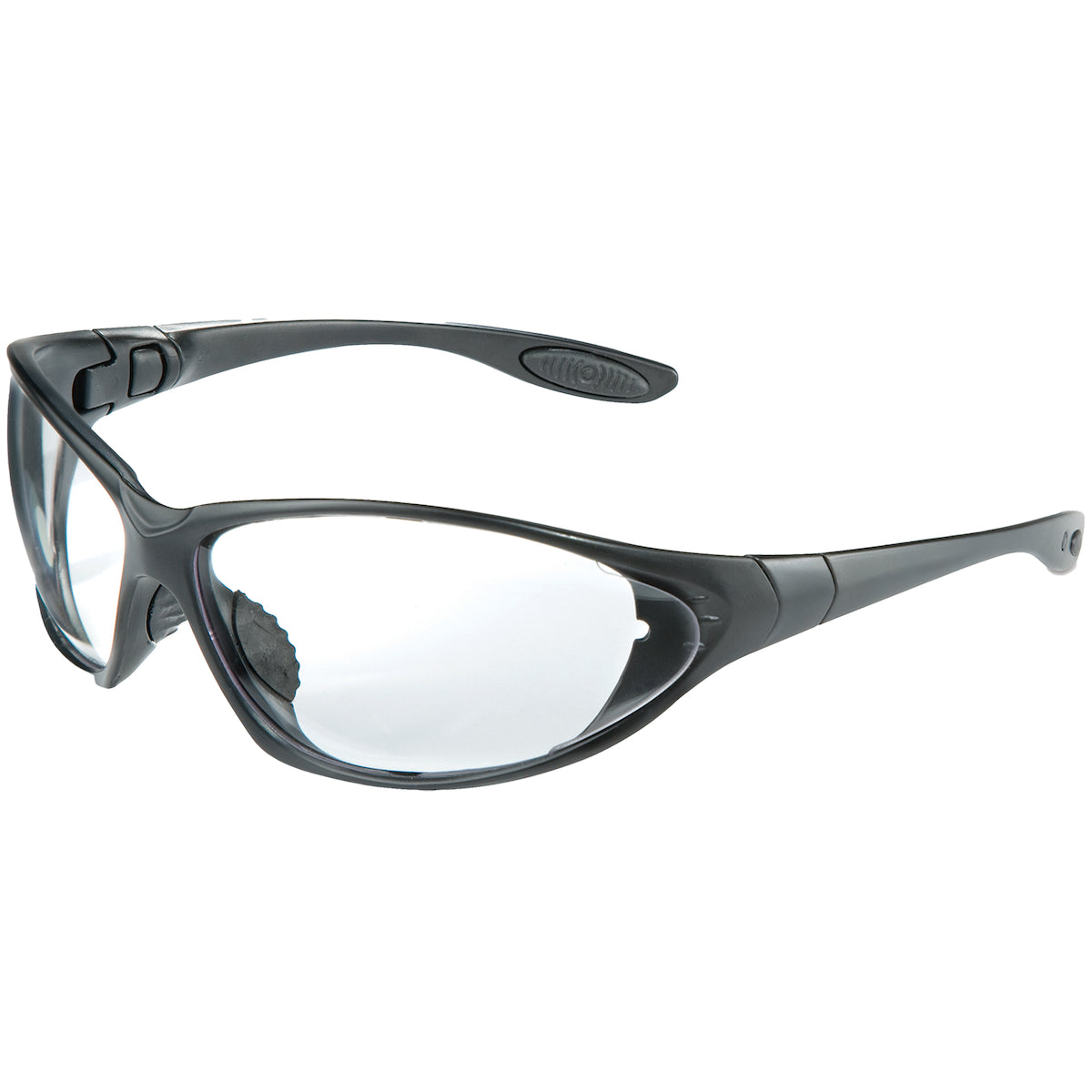 Uvex S0600HS – Full Frame Safety Glasses with Black Frame, Foam Padding, Clear Lens with Hydroshield® Anti-Fog Coating