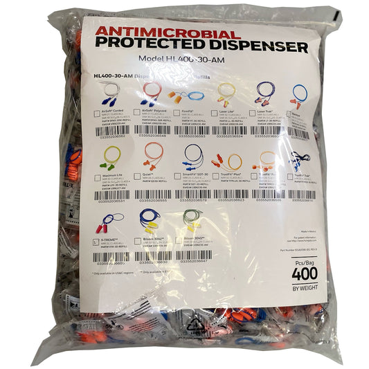 Howard Leight XTR-30-REFILL – Disposable Soft Polyurethane Foam Corded Ear Plugs - Dispenser Refill Pack - NRR 32