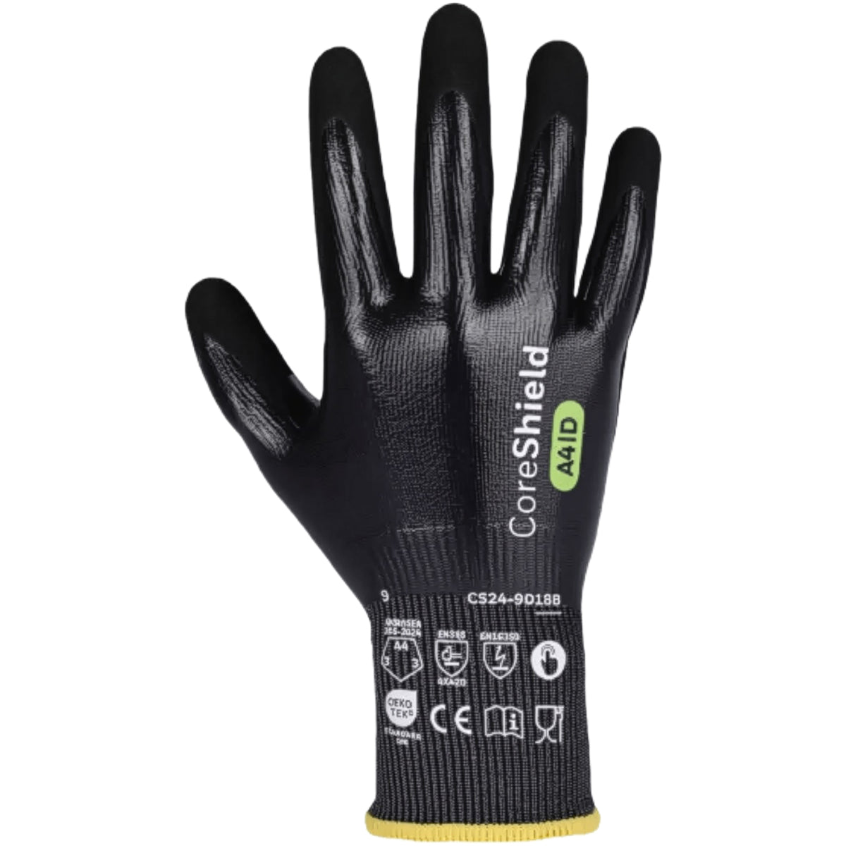 G-Tek CS24-9D18B – Seamless Knit A4 Engineered Yarn Glove with Double Dipped Foam Nitrile Grip on Full Hand - Touchscreen - ESD Safe