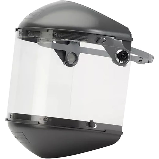 Fibre-Metal FM5400DCCL – Headgear for Faceshield Protection with Propionate Visor - 4" Crown with Speedy Loop Mounting System - Clear - 8" x 16.5" x .060" Thickness