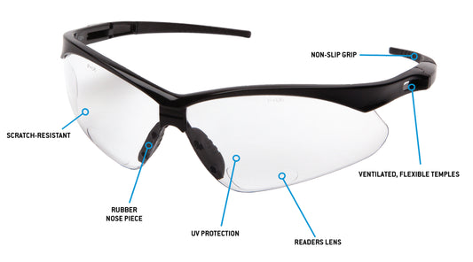 Pyramex PMXTREME Reader Safety Eyewear Accessories Black Clear model SB6310SPR15