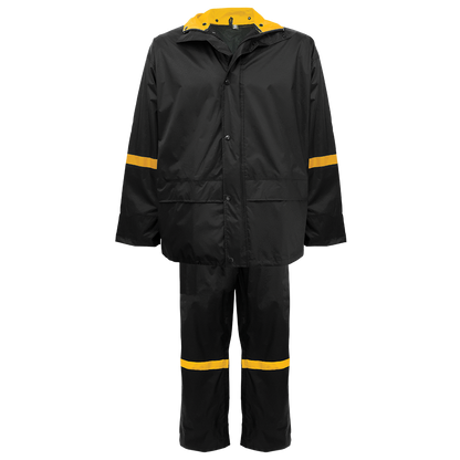 Global Glove R6400 - complete three-piece suit - black with yellow trim