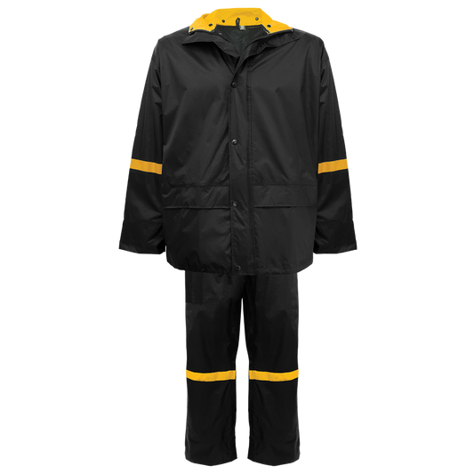 Global Glove R6400 - complete three-piece suit - black with yellow trim