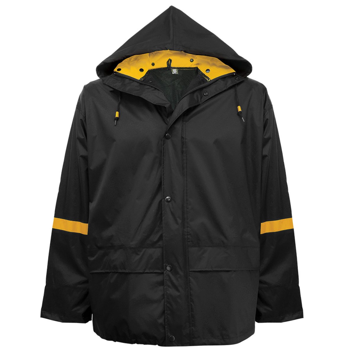 Global Glove R6400 - jacket detail - black with yellow trim