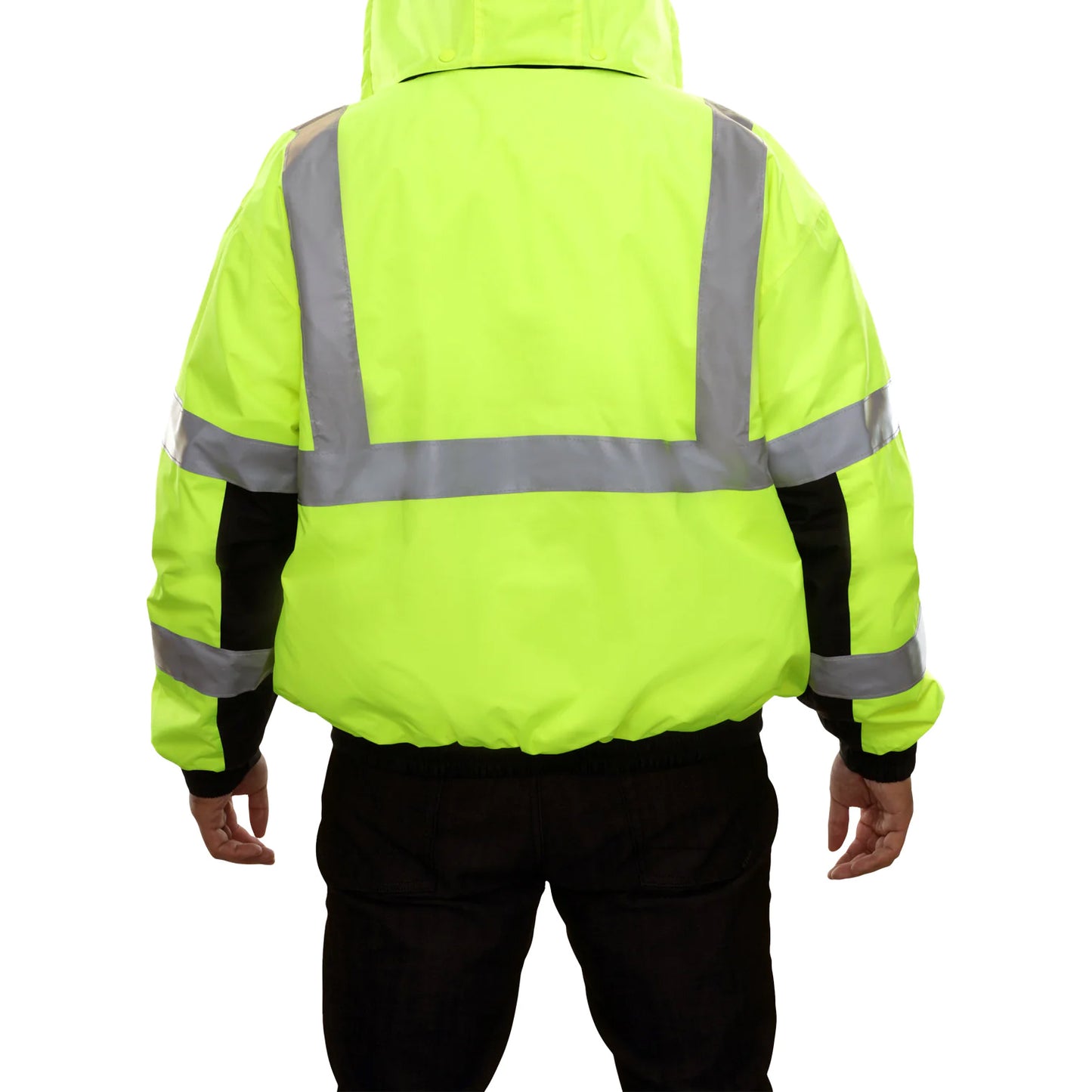 PIP 411ST-LB ANSI Type R Class 3 waterproof bomber jacket - back view