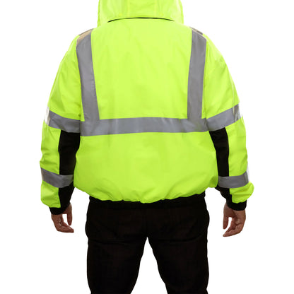 PIP 411ST-LB ANSI Type R Class 3 waterproof bomber jacket - back view