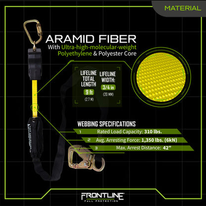 Frontline RPA09 Tie Back Web 9' SRL with Tie Back Hook End