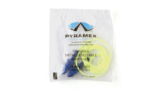 Pyramex RPD2001 Metal Detectable Reusable Corded Earplugs Blue model RPD2001
