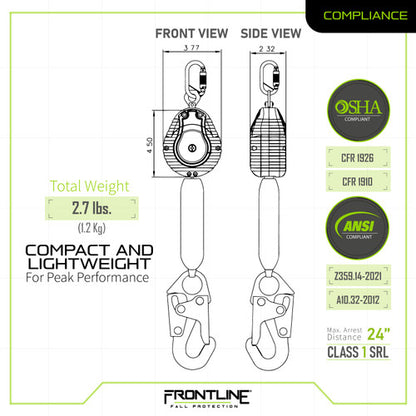 Frontline K100-RPW061S Combat™ Compliance Kit - Harness, 6' SRL and Drawstring Bag