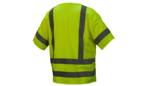 Pyramex RVHL31BR Series Hi-Vis Safety Vests Small Hi-vis Lime model RVHL3110BRS