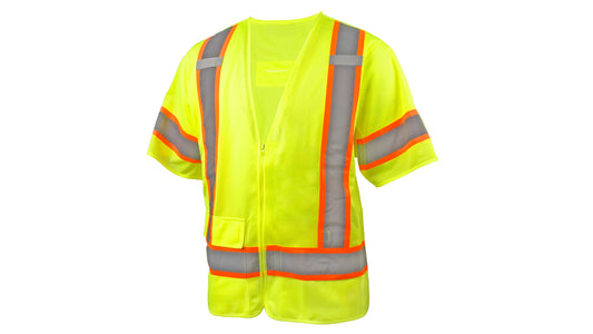 Pyramex RVZ38BR Series Hi-Vis Safety Vests Small Hi-vis Lime model RVZ3810BRS
